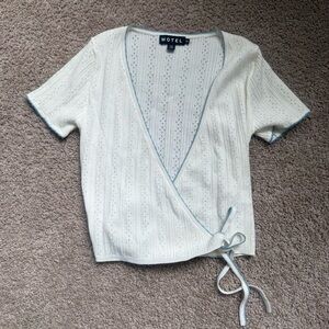 Motel Rocks White Wrap Top